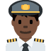 👨🏿‍✈️ man pilot: dark skin tone display on Twitter